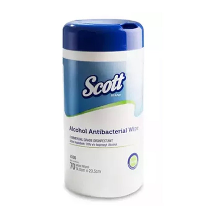 Scott Alcohol Antibacterial Wipes 70 Sheets Oceansafetysupplies