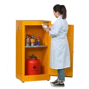 15-gallon flammable cabinet with secure locking mechanism