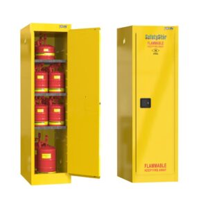 22-gallon tall flammable cabinet with secure locking mechanism