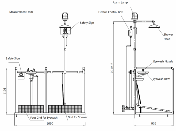 ps1.png Platform Operated Shower & Eyewash Station H-PSEW10MS