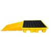 Ramp for Spill Pallet: A sloped access ramp designed to provide easy loading and unloading of spill pallets. The ramp is equipped with a non-slip surface and is compatible with spill containment pallets. It allows for smooth movement of drums or containers onto and off the pallet, ensuring safe and efficient handling of hazardous materials.
