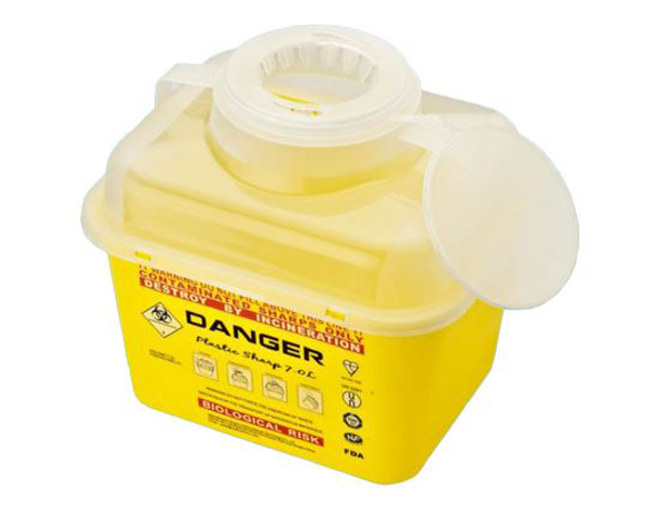 7L Sharps Container Sharp Safety Box - Durable, leak-proof design for safe disposal of medical sharps in healthcare settings.