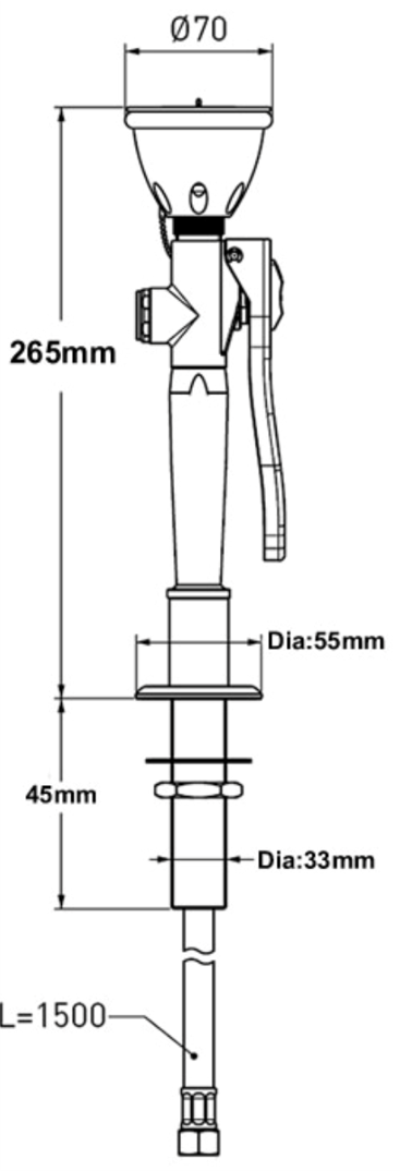 Deck Mounted Pull-Out Eye Wash Station with 1.5m Hose – Single Head Emergency Eyewash