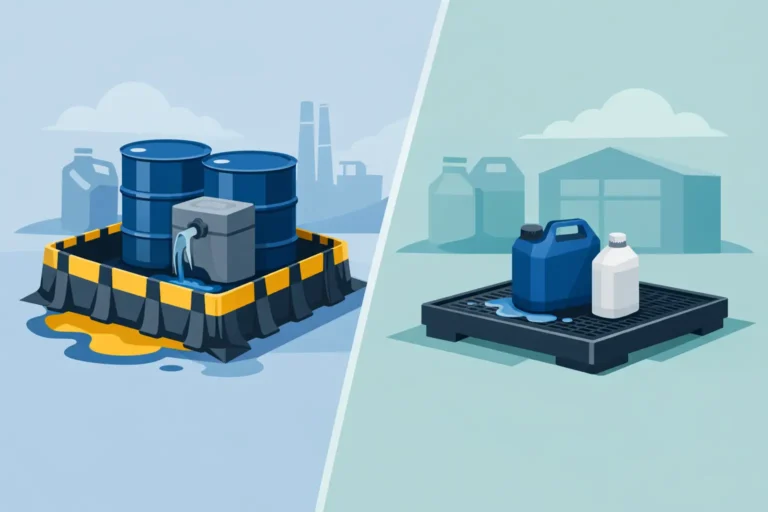 Portable Bunds Versus Drip Trays for Spill Control