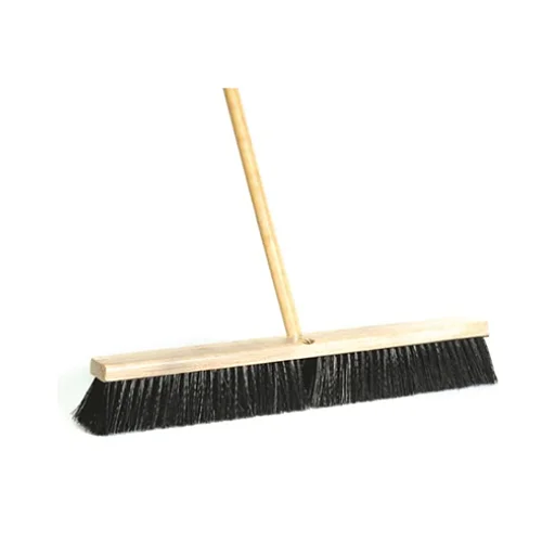 Hard Black Bristles Road Sweeping Brush Broom with Wooden Handle